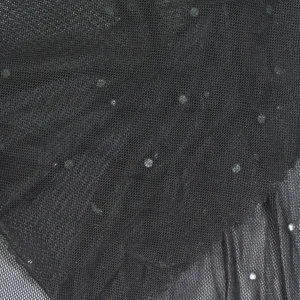 Vải mesh Polyester dệt kim với hoàn tất Hotfix Rhinestone