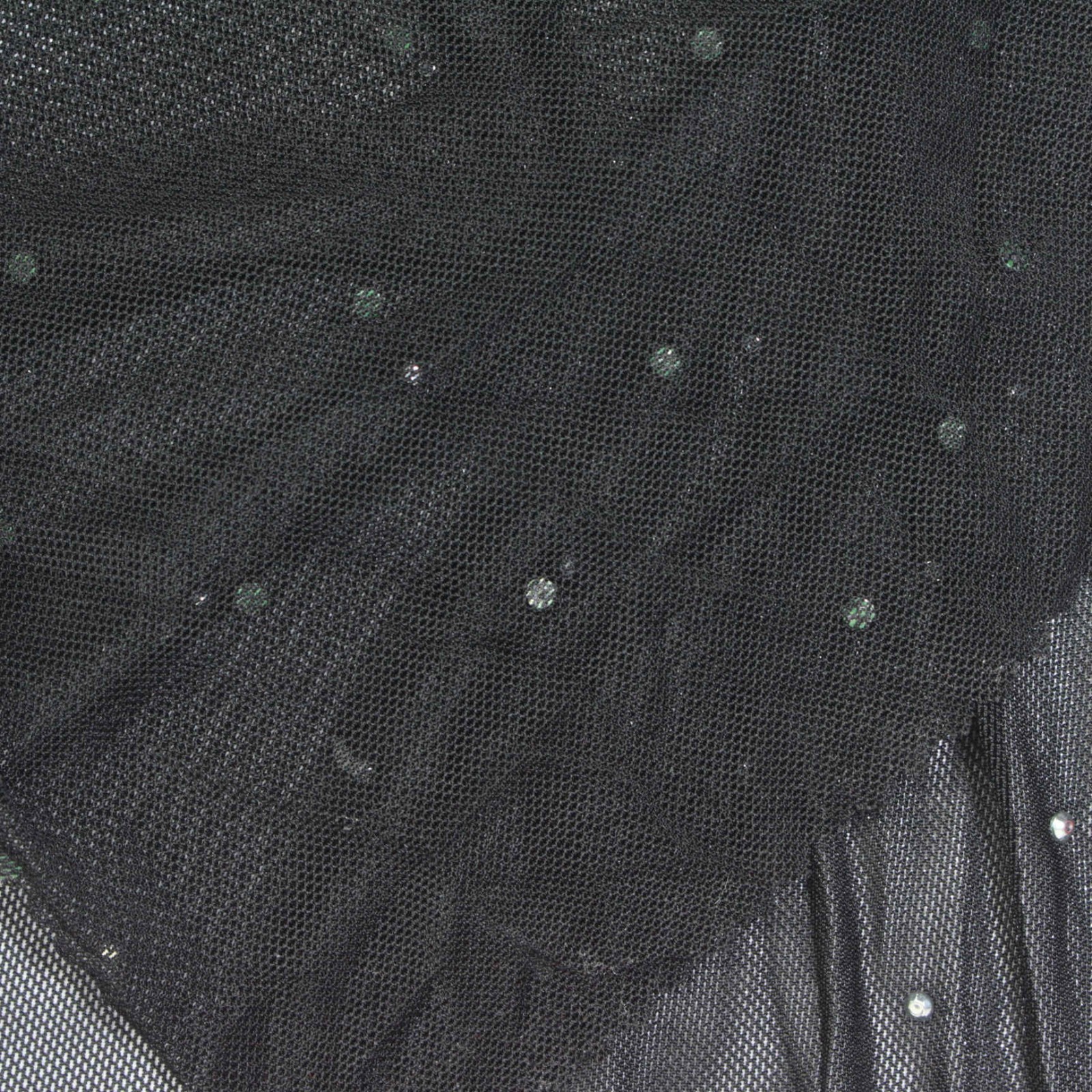 Polyester Mesh knit fabric with Hotfix Rhinestone finish